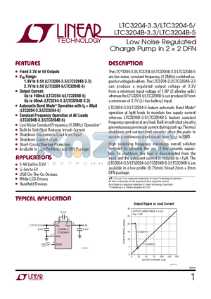 LTC3204 datasheet - Low Noise Regulated Charge Pump in 2 X 2 DFN