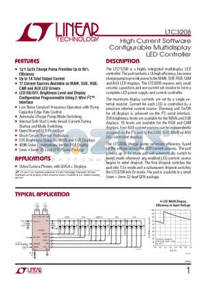 LTC3208 datasheet - High Current Software Confi gurable Multidisplay LED Controller