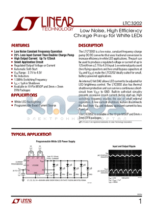 LTC3202EDD datasheet - Low Noise, High Efficiency Charge Pump for White LEDs