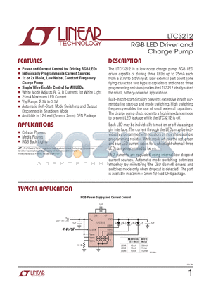 LTC3212EDDB-PBF datasheet - RGB LED Driver and Charge Pump