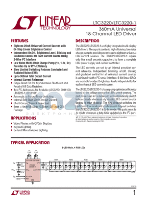 LTC3220 datasheet - 360mA Universal 18-Channel LED Driver