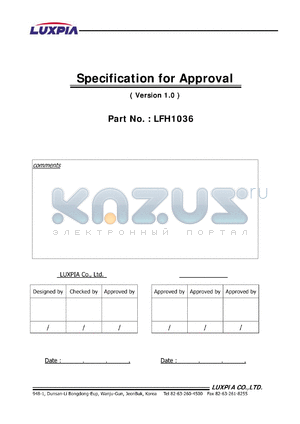 LFH1036 datasheet - Specification for Approval