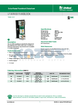 LFJ104001C datasheet - LF Series fuseblock