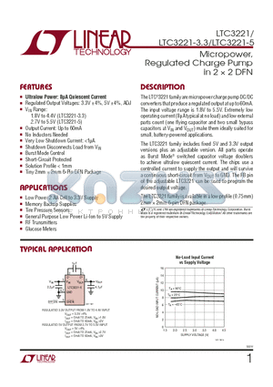 LTC3221EDC datasheet - Micropower, Regulated Charge Pump in 2  2 DFN