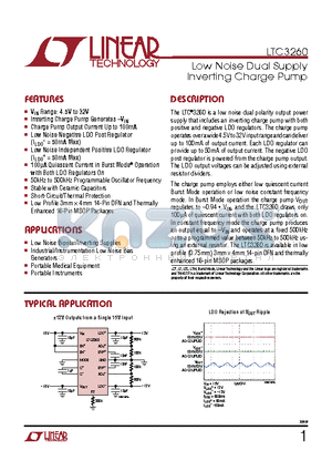 LTC3260 datasheet - Low Noise Dual Supply