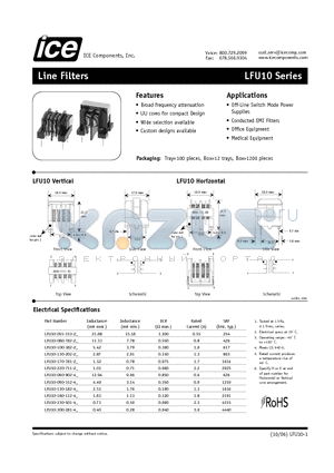 LFU10-055-153-2 datasheet - Line Filters