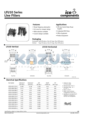 LFU10-060-902-4 datasheet - Line Filters