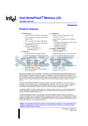 JS28F640J3A-150 datasheet - Intel StrataFlash Memory (J3)