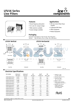 LFU16-180-272-4 datasheet - Line Filters