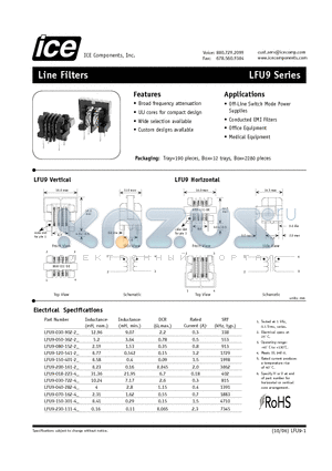 LFU9-018-223-4 datasheet - Line Filters