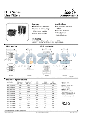 LFU9-150-301-4 datasheet - Line Filters