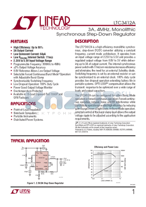 LTC3412AEUF-PBF datasheet - 3A, 4MHz, Monolithic Synchronous Step-Down Regulator