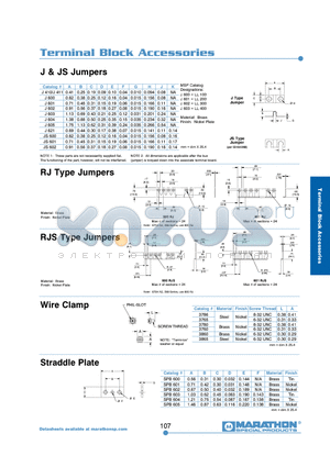 JS600 datasheet - Terminal Block Accessories