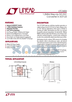 LTC3426 datasheet - 1.2MHz Step-Up DC/DC Converter in SOT-23