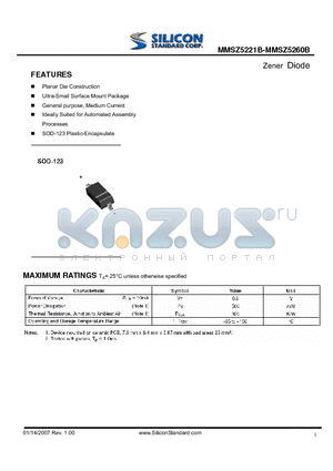 MMSZ5223B datasheet - Zener Diode