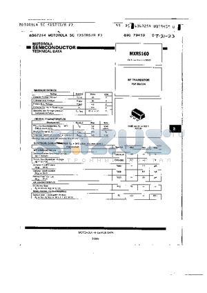MXR5160 datasheet - RF TRANSISTOR PNP SILICON
