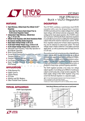 LTC3541EDD datasheet - High Efficiency Buck  VLDO Regulator