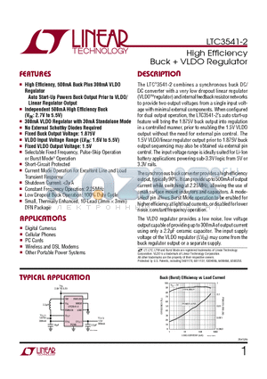 LTC3541EDD-2 datasheet - High Efficiency Buck  VLDO Regulator