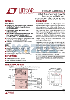 LTC3556 datasheet - High Efficiency USB Power Manager