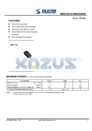 MMSZ5229B datasheet - Zener Diode