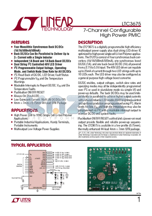 LTC3577 datasheet - 7-Channel Confi gurable High Power PMIC