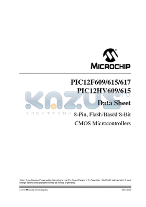 PIC12F615T-E/P datasheet - 8-Pin, Flash-Based 8-Bit CMOS Microcontrollers