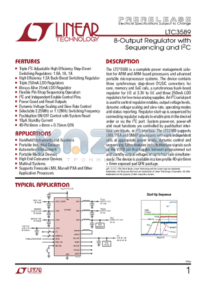 LTC3589HUJ-PBF datasheet - 8-Output Regulator with Sequencing and I2C