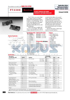 PT3303C datasheet - 30 WATT POSITIVE STEP-DOWN INTEGRATED SWITCHING REGULATOR