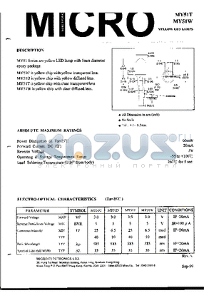 MY51C datasheet - YELLOW LED LAMPS