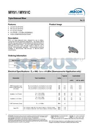 MY51C datasheet - Triple-Balanced Mixer