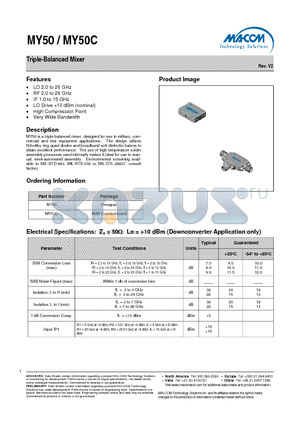 MY50 datasheet - Triple-Balanced Mixer