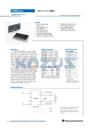 PT3401 datasheet - 35-W 48-V Input Isolated DC/DC Converter