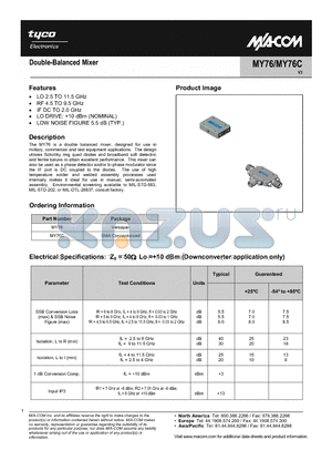 MY76C datasheet - Double-Balanced Mixer