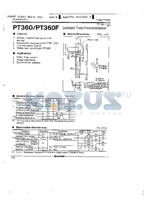 PT360F datasheet - COMPACT TYPE PHOTOTRANSISTOR