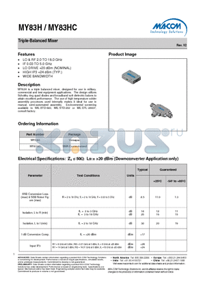 MY83HC datasheet - Triple-Balanced Mixer