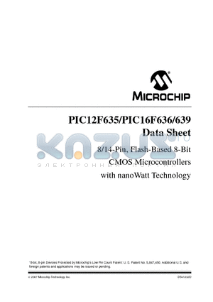 PIC12F635-I/MLQTP datasheet - 8/14-Pin, Flash-Based 8-Bit CMOS Microcontrollers with nanoWatt Technology