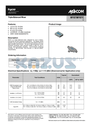 MY87C datasheet - Triple-Balanced Mixer