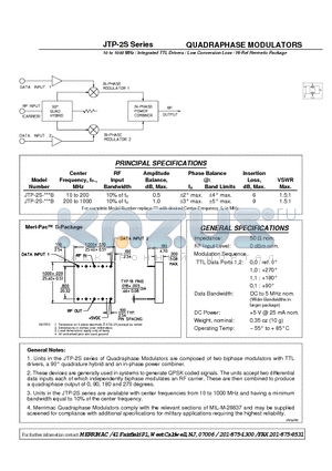 JTP-2S-1000B datasheet - QUADRAPHASE MODULATORS