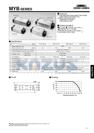 MYB-1220-33 datasheet - High attenuation effect against high voltage pulse noise by amorphous core