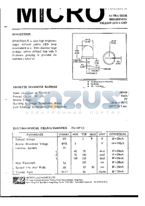 MYB120DA-1 datasheet - ULTRA HIGH BRIGHTNESS YELLOW LED LAMP