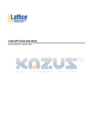 LFXP10C-3F256I datasheet - LatticeXP Family Data Sheet
