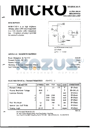 MYB51CAS-X datasheet - ULTRA HIGH BRIGHTNESS YELLOW LED LAMP