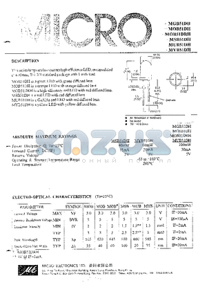 MYB51DH datasheet - LOW CURRENTHIGH EFFICIENCY LED