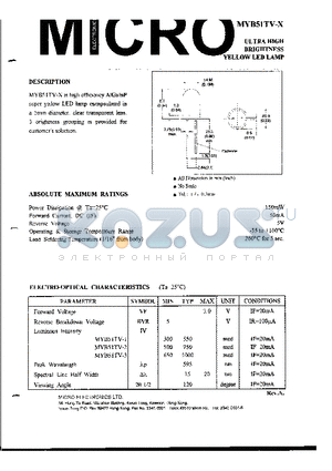 MYB51TV-1 datasheet - ULTRA HIGH BRIGHTNESS YELLOW LED LAMP