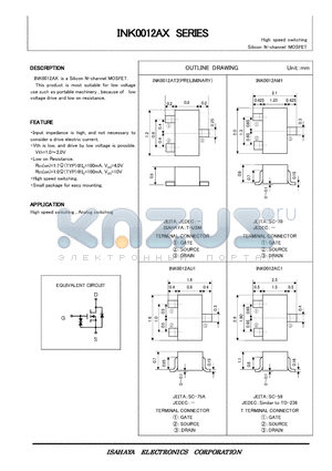 INK0012AX datasheet - High speed switching Silicon N-channel MOSFET