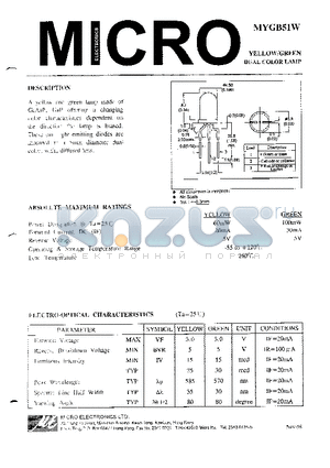 MYGB51W datasheet - YELLOW/GREEN DUAL COLOR LAMP