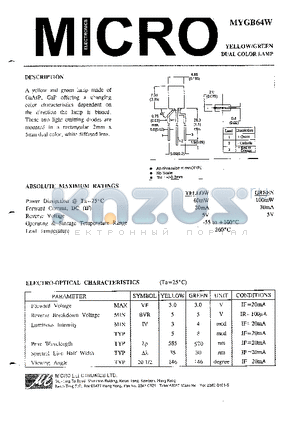 MYGB64W datasheet - YELLOW/GREEN DUAL COLOR LAMP