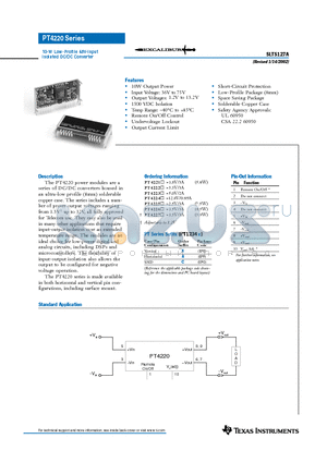 PT4223A datasheet - 10-W Low-Profile 48V-Input Isolated DC/DC Converter
