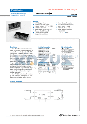 PT4242C datasheet - 10W Output Power, Short-Circuit Protection, Output Current Limit