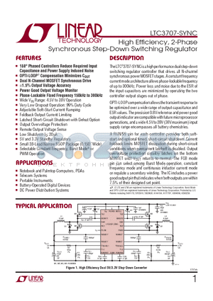LTC3707IGN-SYNC-TR datasheet - High Effi ciency, 2-Phase Synchronous Step-Down Switching Regulator